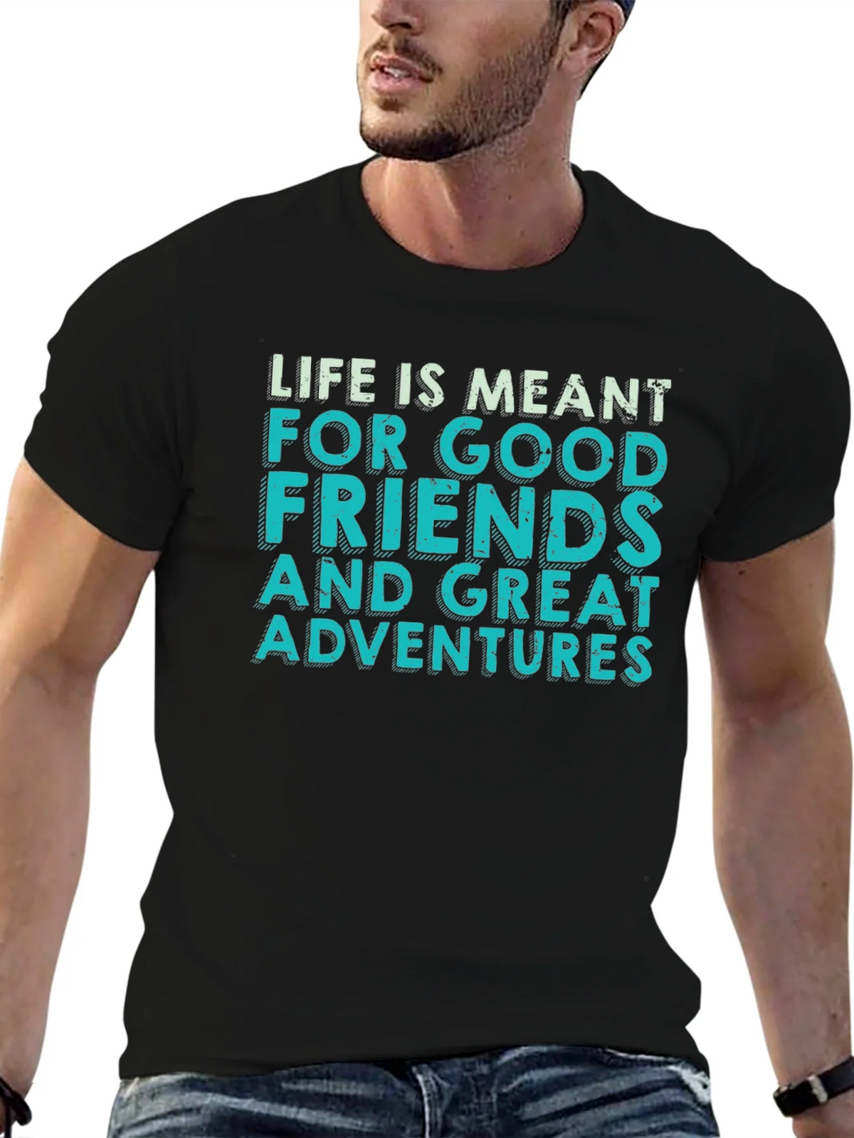 Adventure Awaits Graphic Tee - Mens Black T-Shirt product image 9