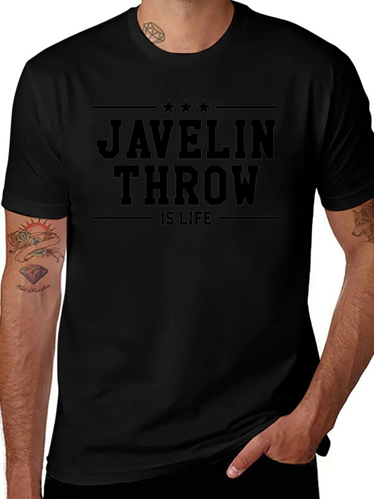 Javelin Throw Is Life Black T-Shirt product image 1
