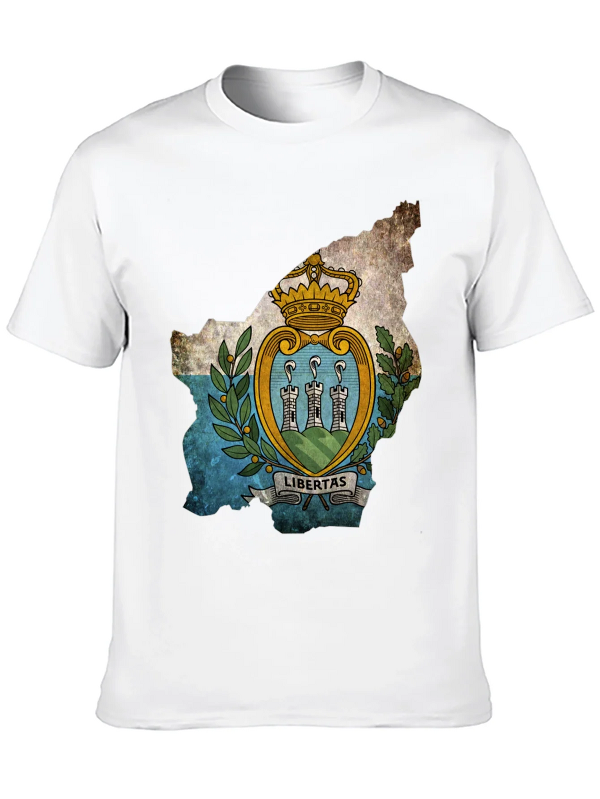 San Marino Flag Map T-Shirt - Black product image 12