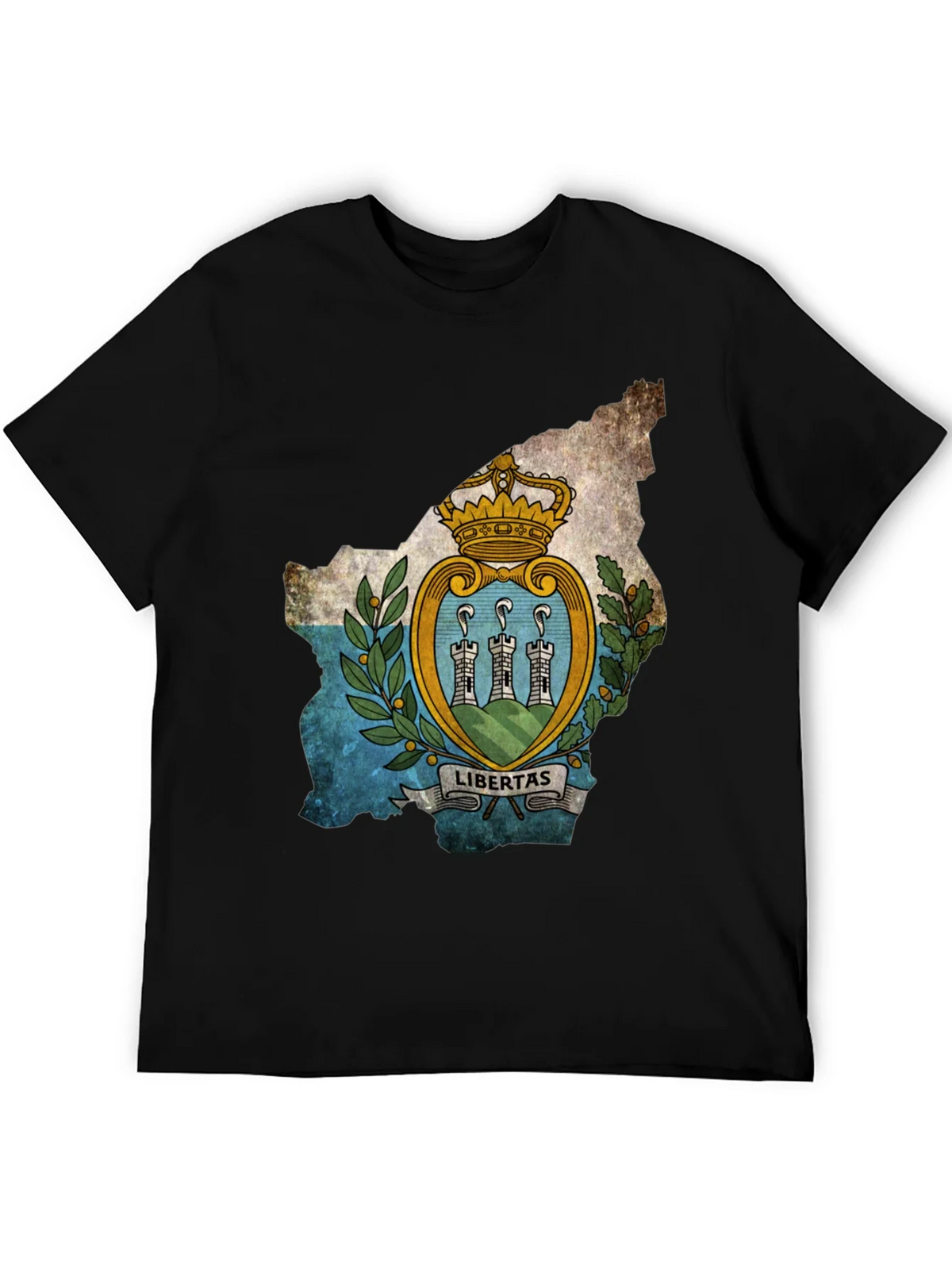 San Marino Flag Map T-Shirt - Black product image 8