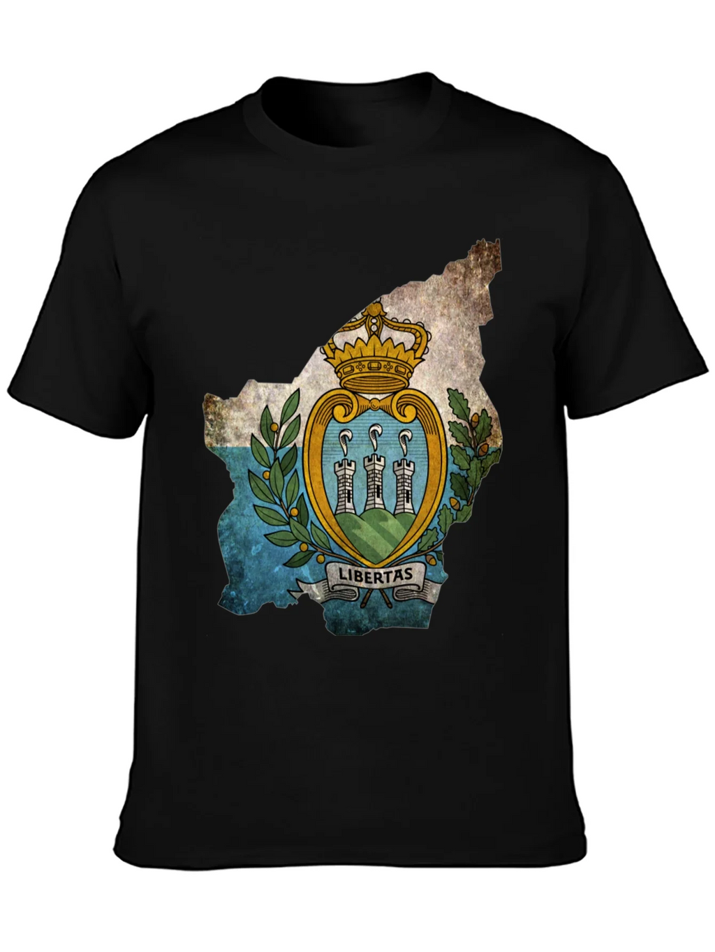 San Marino Flag Map T-Shirt - Black product image 6