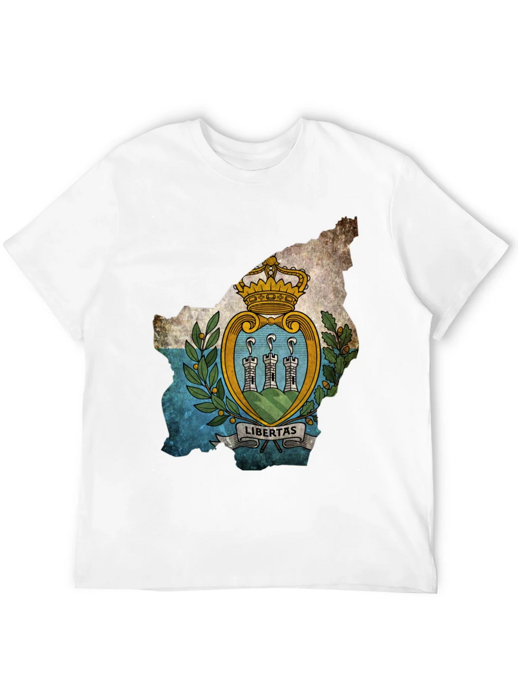 San Marino Flag Map T-Shirt - Black product image 3
