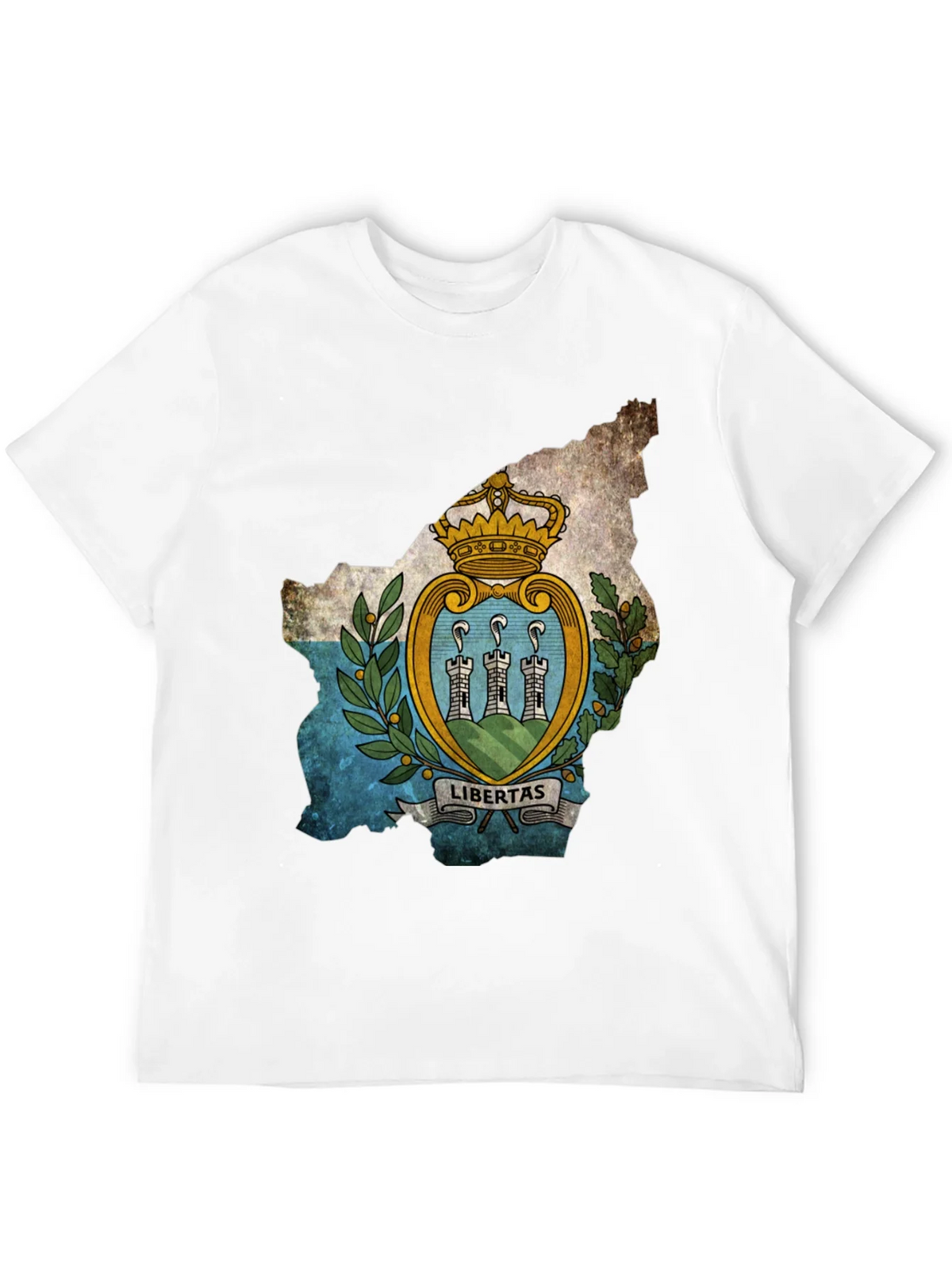 San Marino Flag Map T-Shirt - Black product image 3