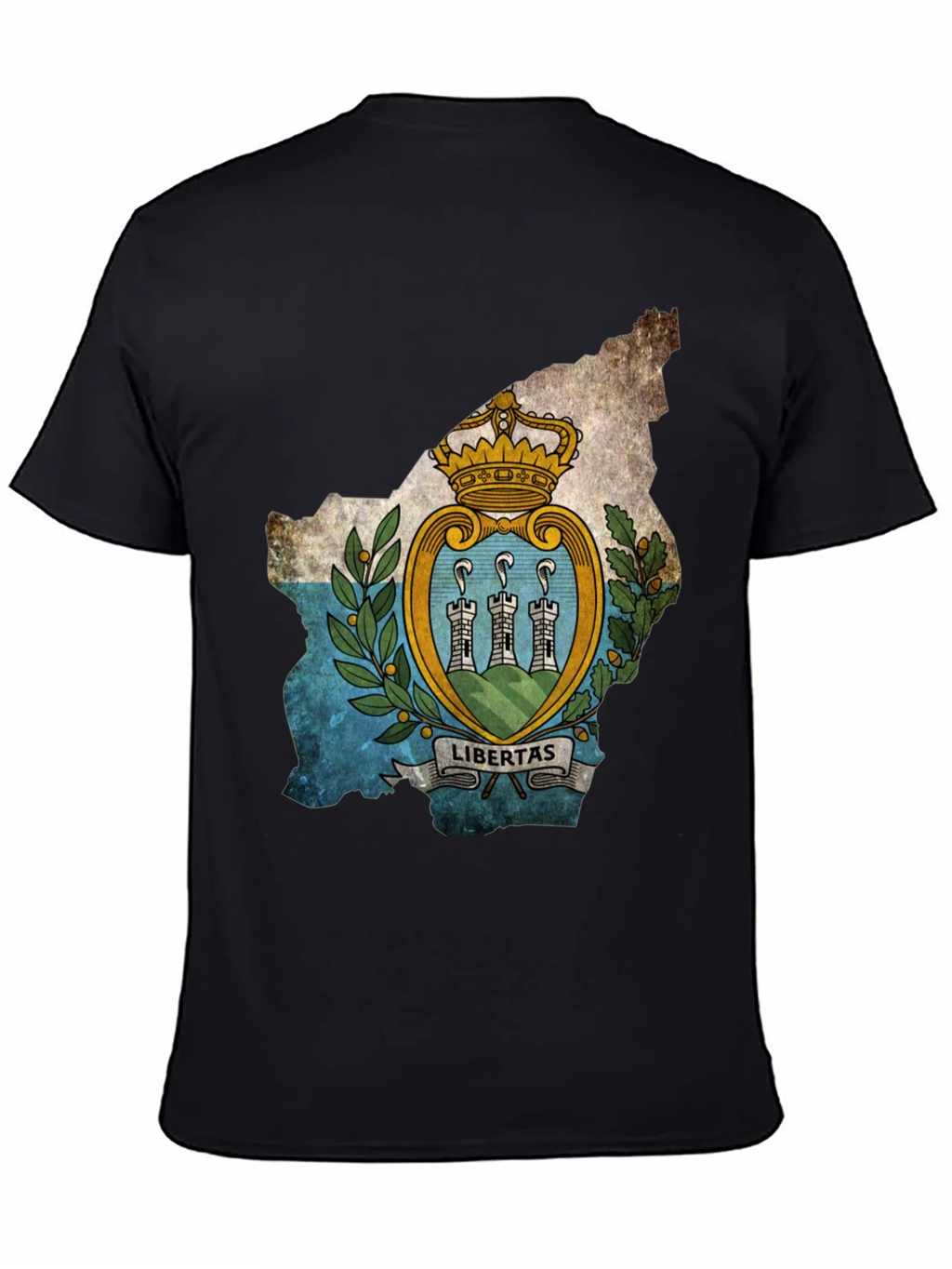 San Marino Flag Map T-Shirt - Black product image 7