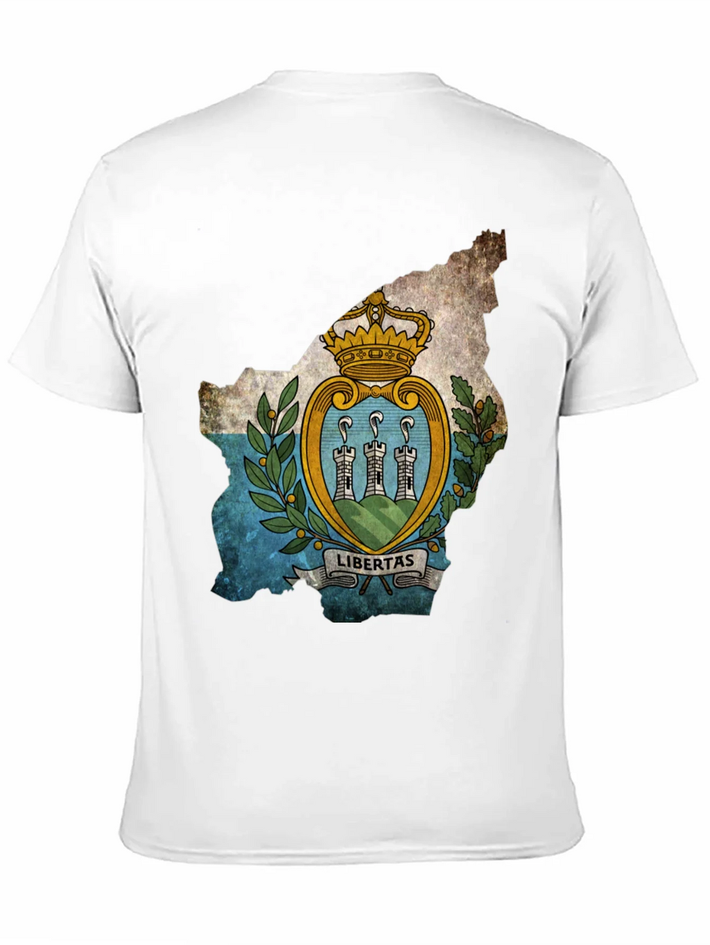 San Marino Flag Map T-Shirt - Black product image 2
