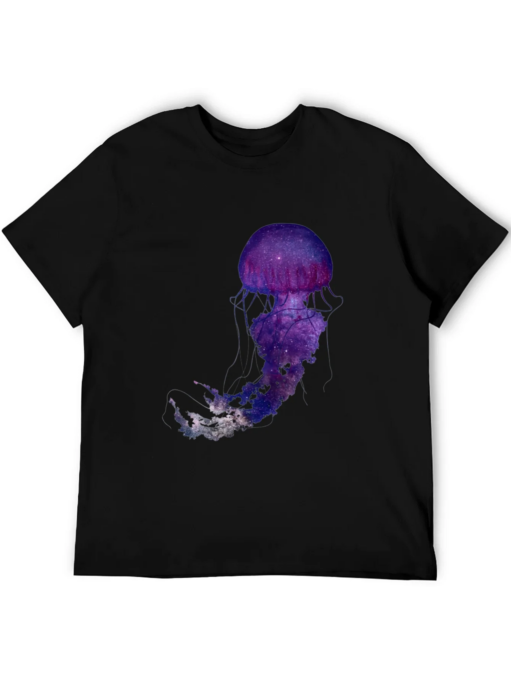 Galaxy Jellyfish Graphic T-Shirt - Black Cotton Blend product image 8