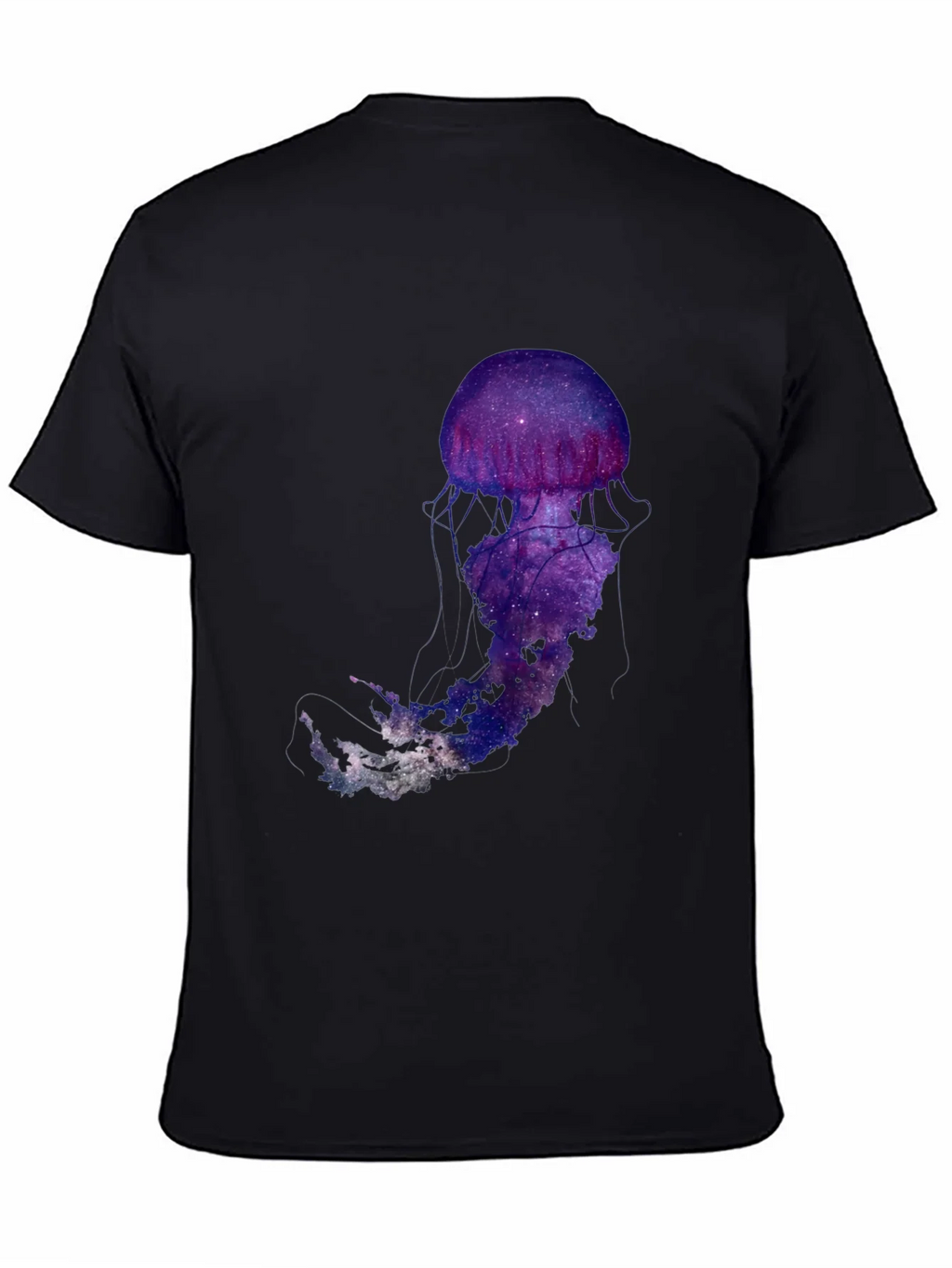 Galaxy Jellyfish Graphic T-Shirt - Black Cotton Blend product image 7