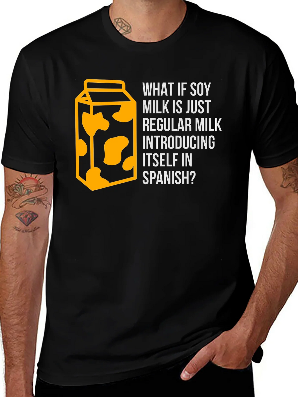 Soy Milk Spanish Joke T-Shirt - Funny Foodie Tee product image 1