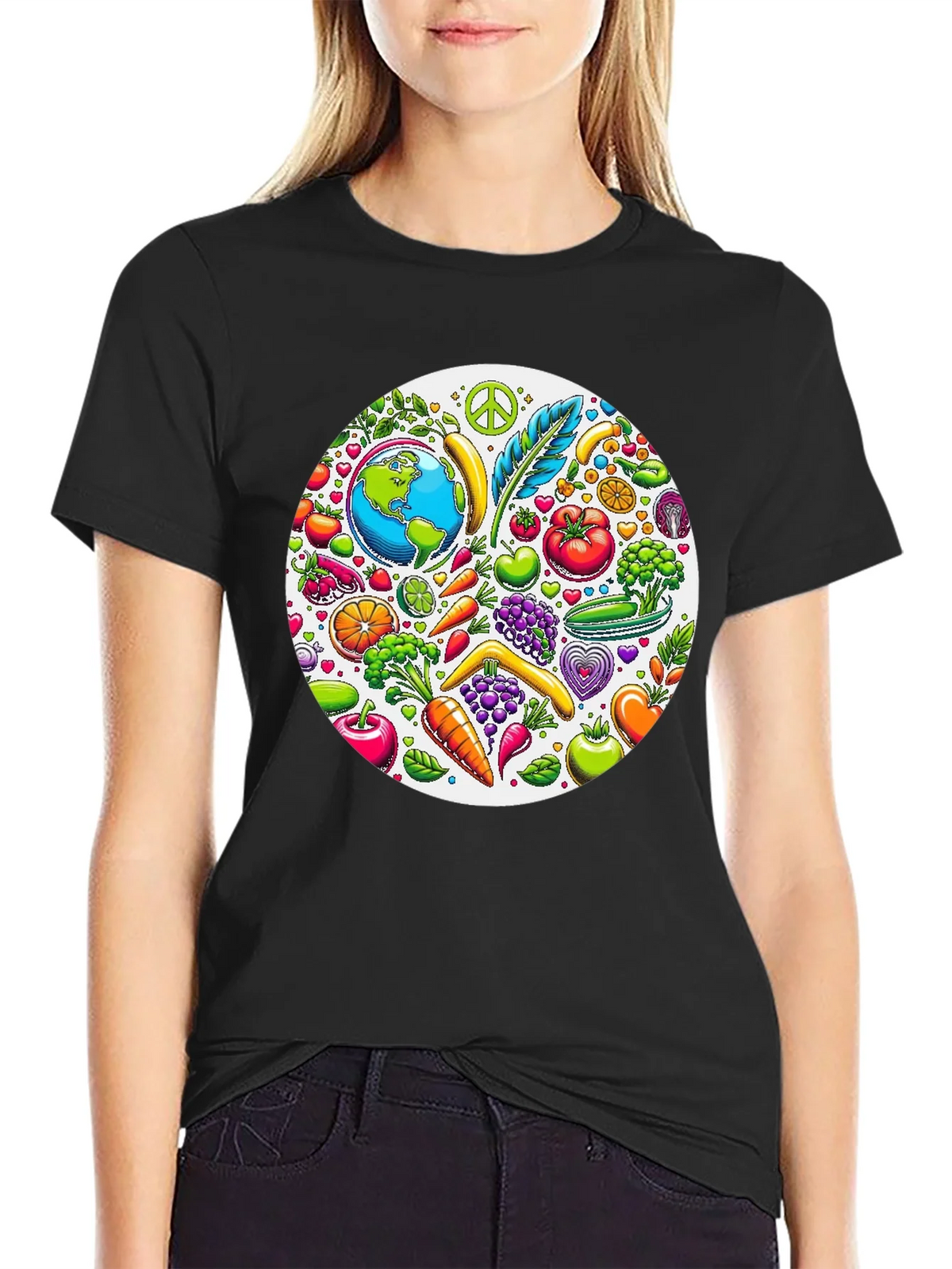 Vegan Earth Graphic Tee - Black product image 5