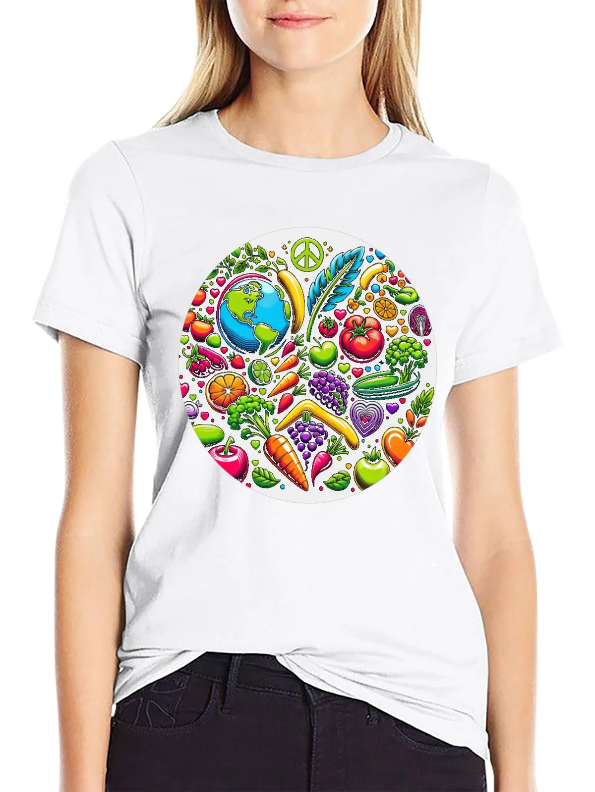 Vegan Earth Graphic Tee - Black product image 11