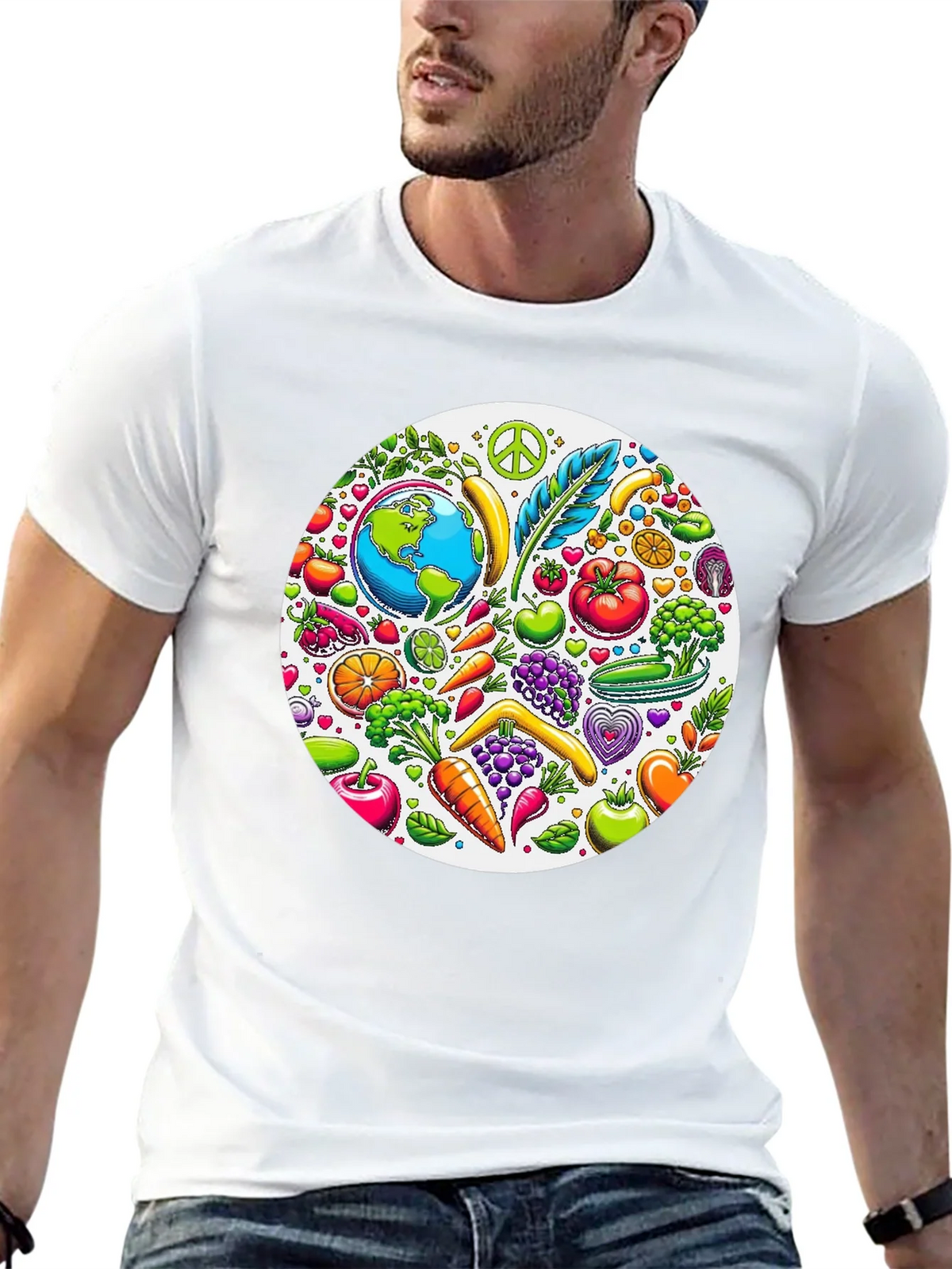 Vegan Earth Graphic Tee - Black product image 4