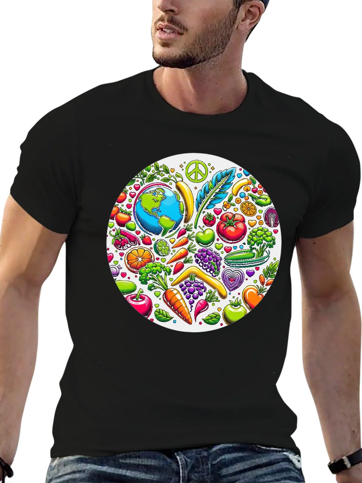 Vegan Earth Graphic Tee - Black product image 9