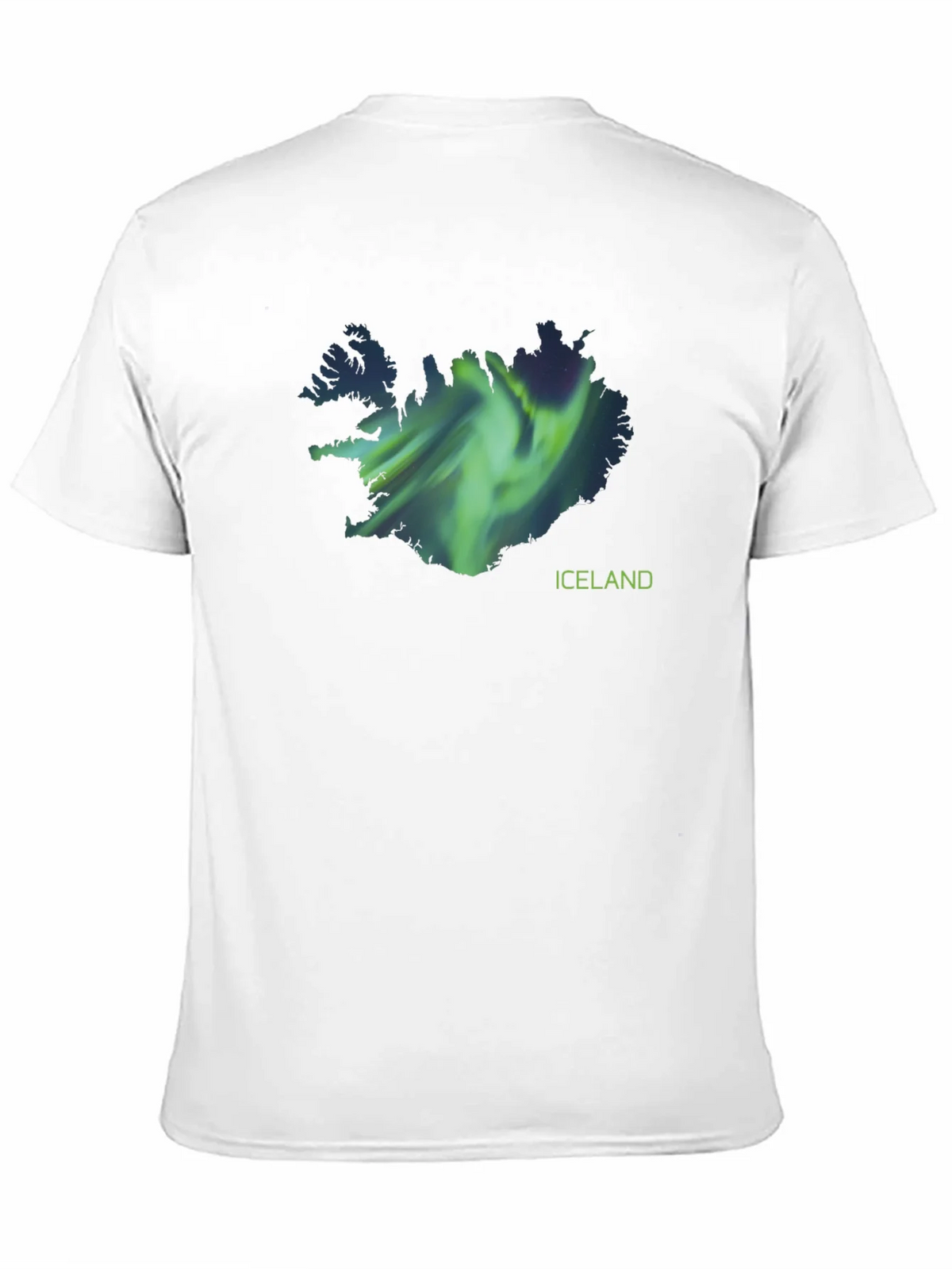 Iceland Aurora Borealis Map Black T-Shirt product image 2