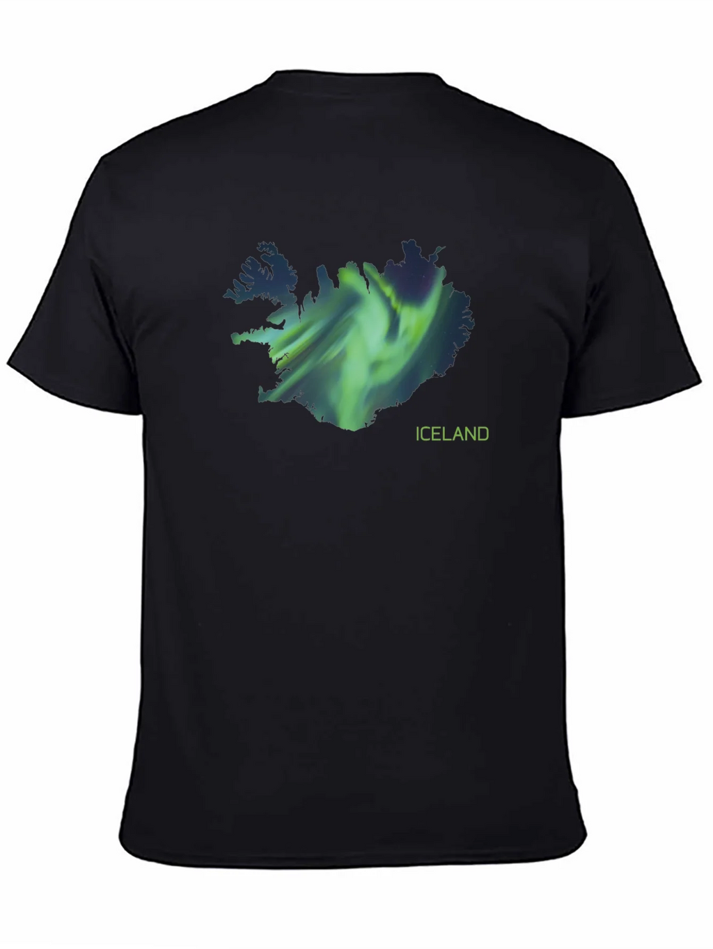 Iceland Aurora Borealis Map Black T-Shirt product image 7