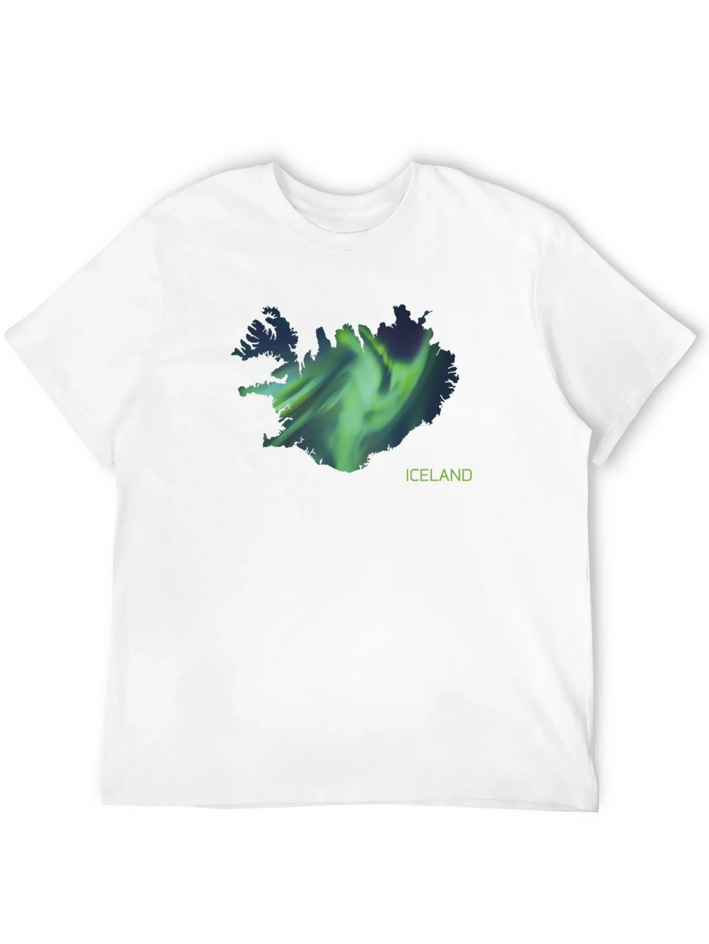 Iceland Aurora Borealis Map Black T-Shirt product image 3