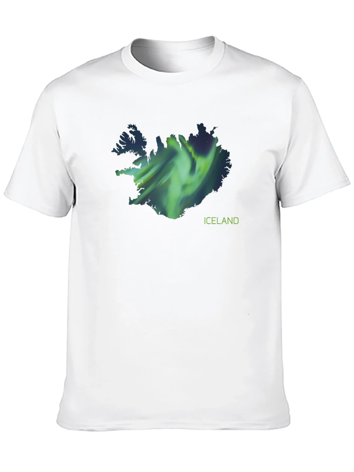 Iceland Aurora Borealis Map Black T-Shirt product image 12