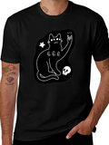 Black Cat 666 Graphic T-Shirt - Rock On! product image 1