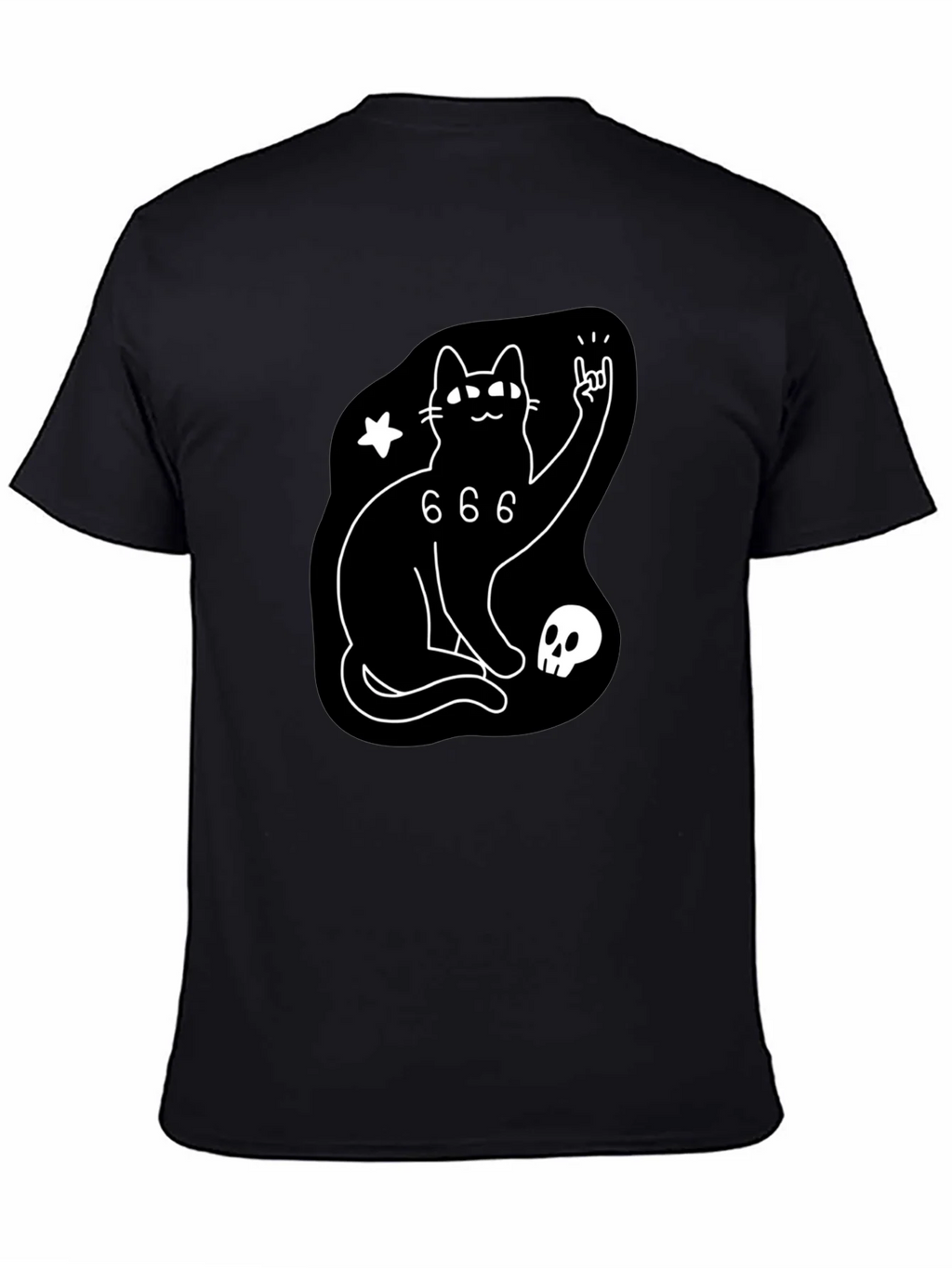 Black Cat 666 Graphic T-Shirt - Rock On! product image 7
