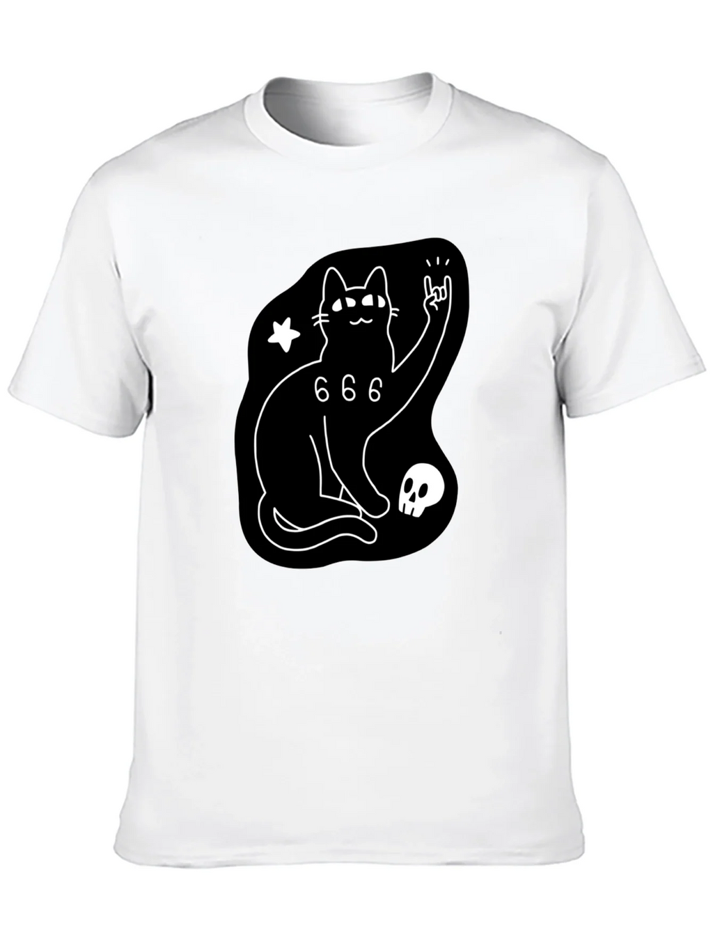 Black Cat 666 Graphic T-Shirt - Rock On! product image 12