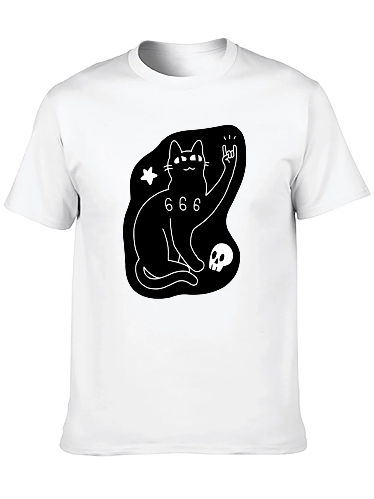 Black Cat 666 Graphic T-Shirt - Rock On! product image 12