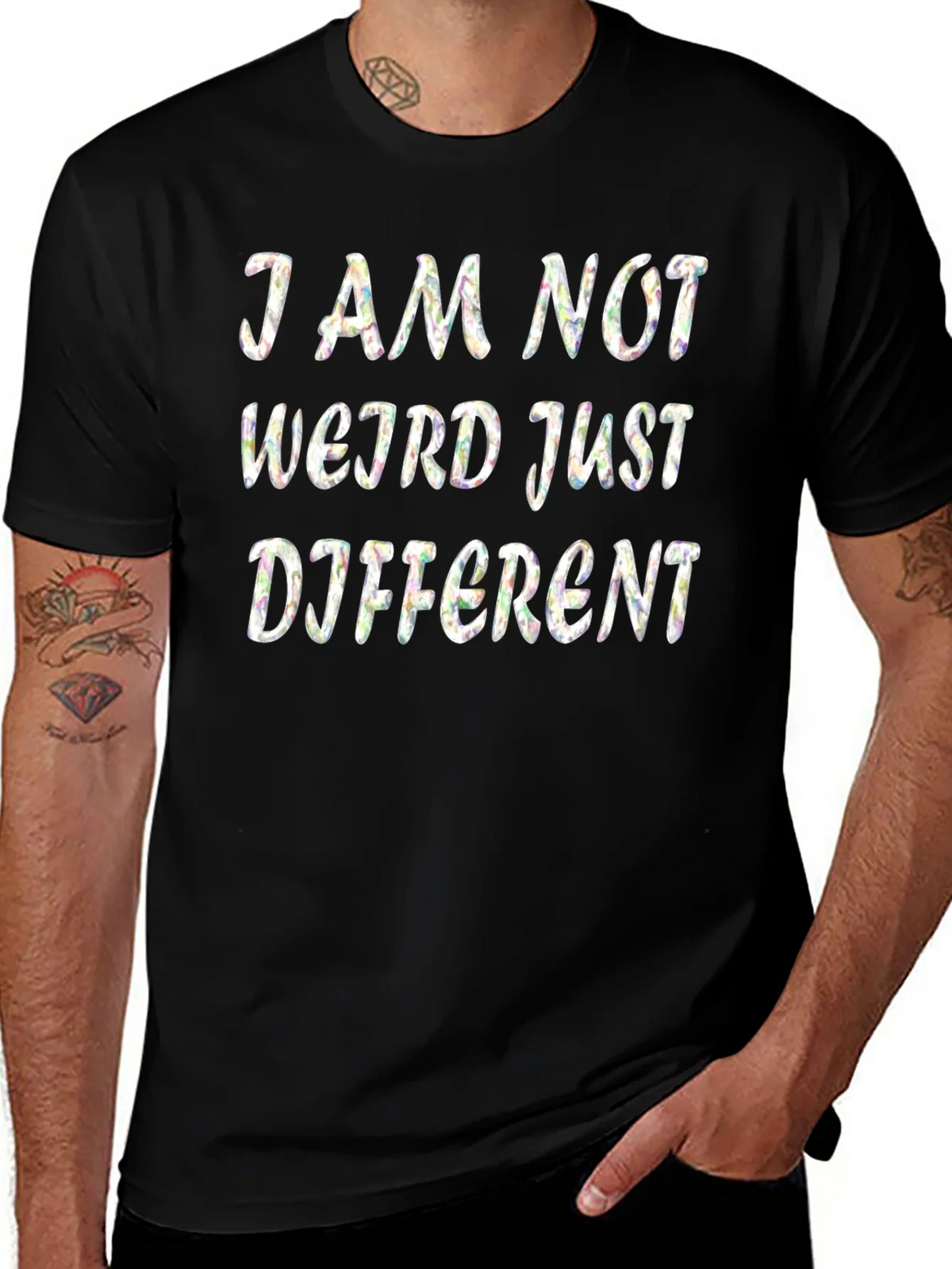 I Am Not Weird Just Different Black T-Shirt product image 1