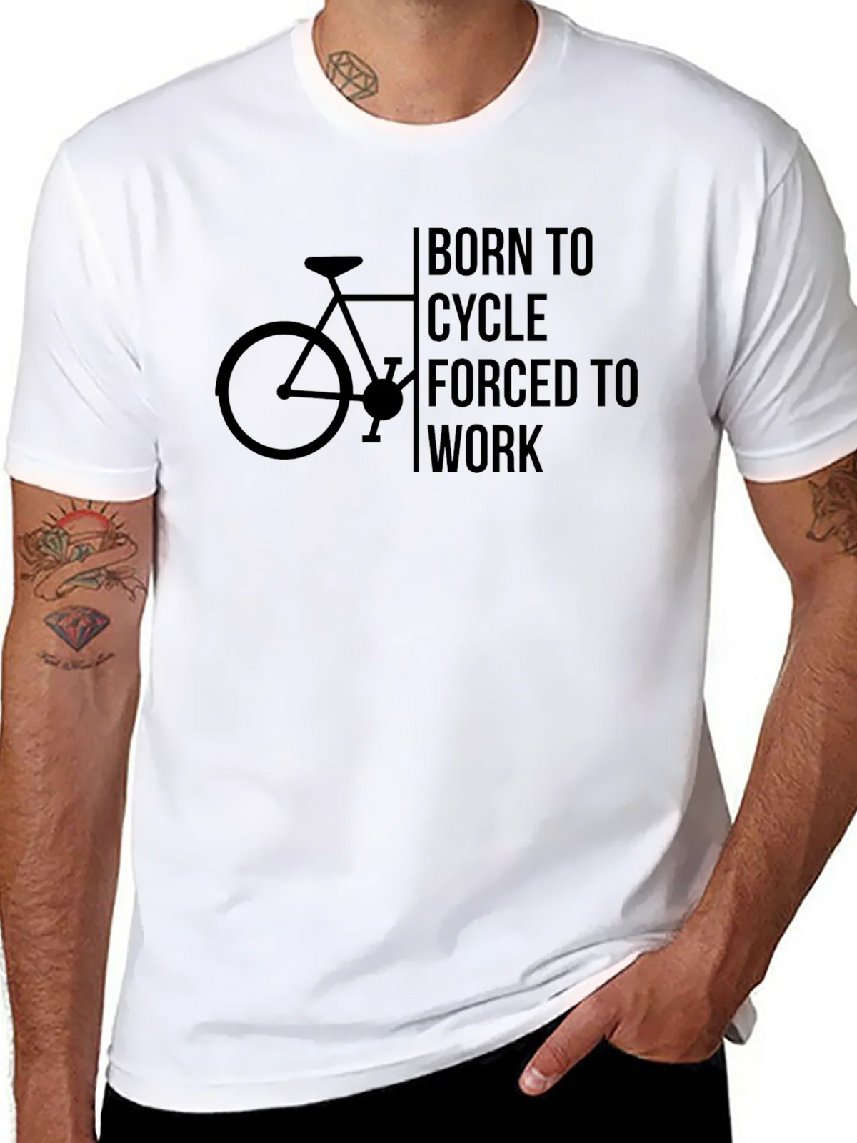 Born to Cycle T-Shirt - Black Cotton Blend product image 10