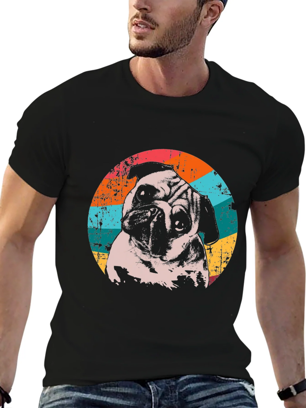 Retro Pug Graphic T-Shirt - Unique Dog Lover Tee product image 9