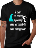 Surfing Quote Graphic T-Shirt - Black Crew Neck Tee product image 1