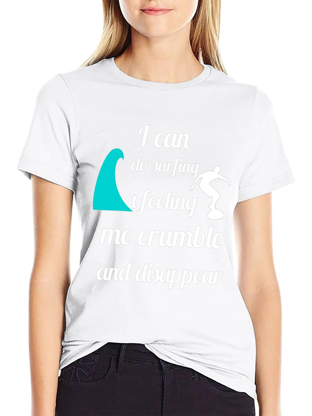 Surfing Quote Graphic T-Shirt - Black Crew Neck Tee product image 11