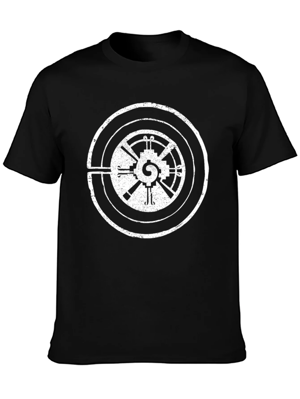 Geometric Graphic Tee - Black Cotton T-Shirt product image 6