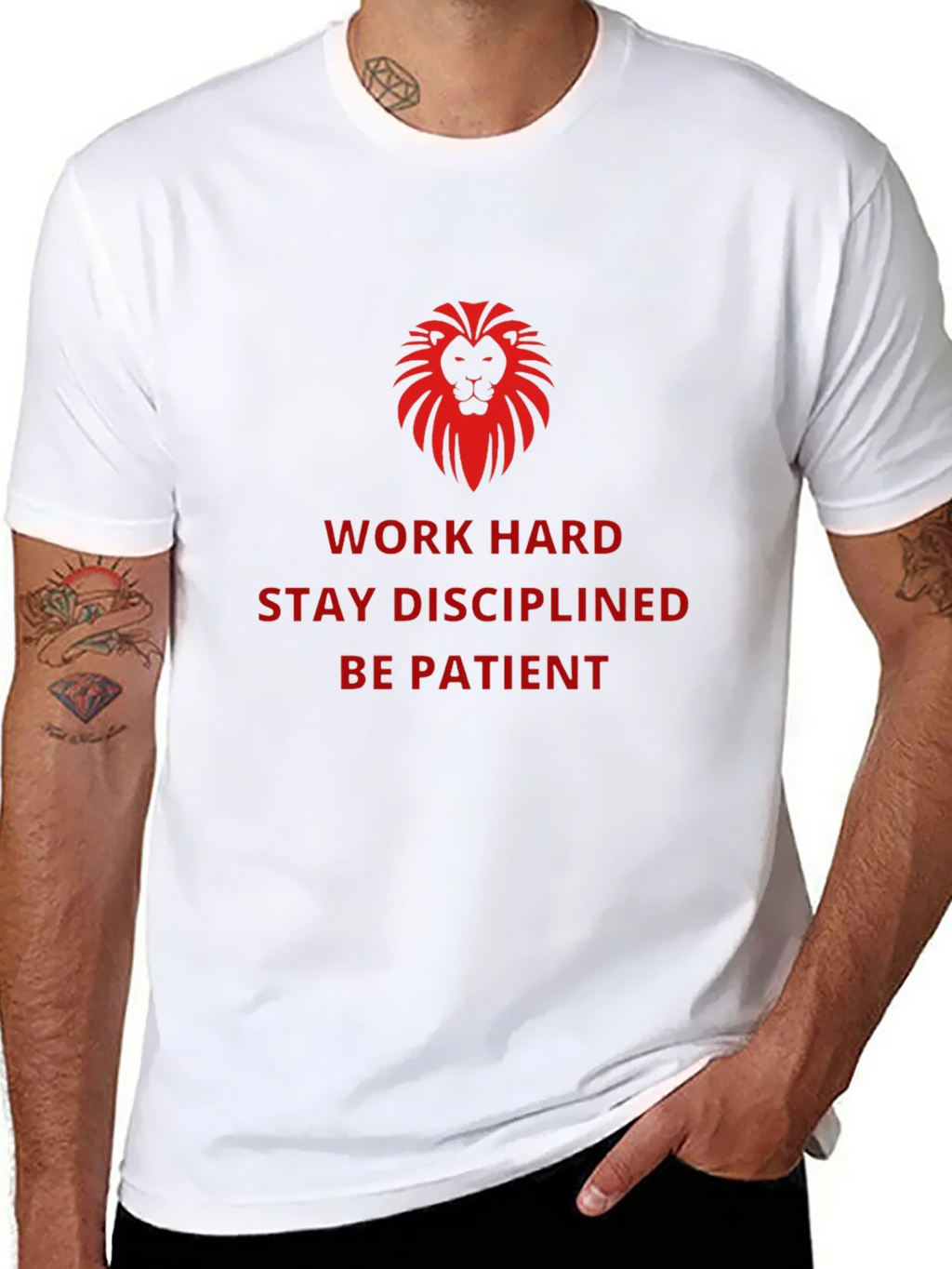 Motivational Lion Graphic Black T-Shirt product image 10