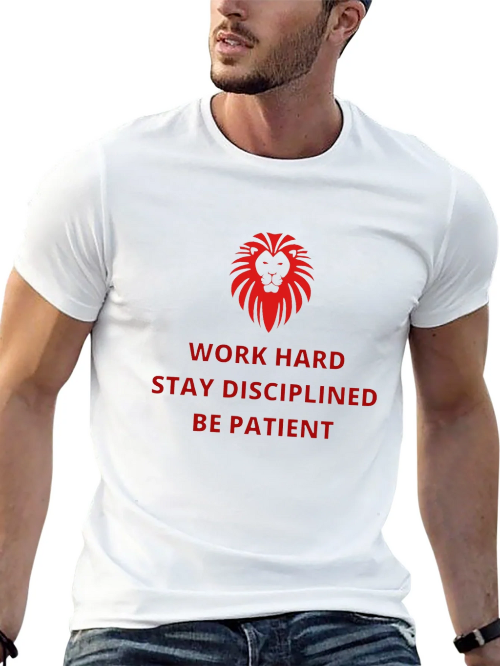 Motivational Lion Graphic Black T-Shirt product image 4