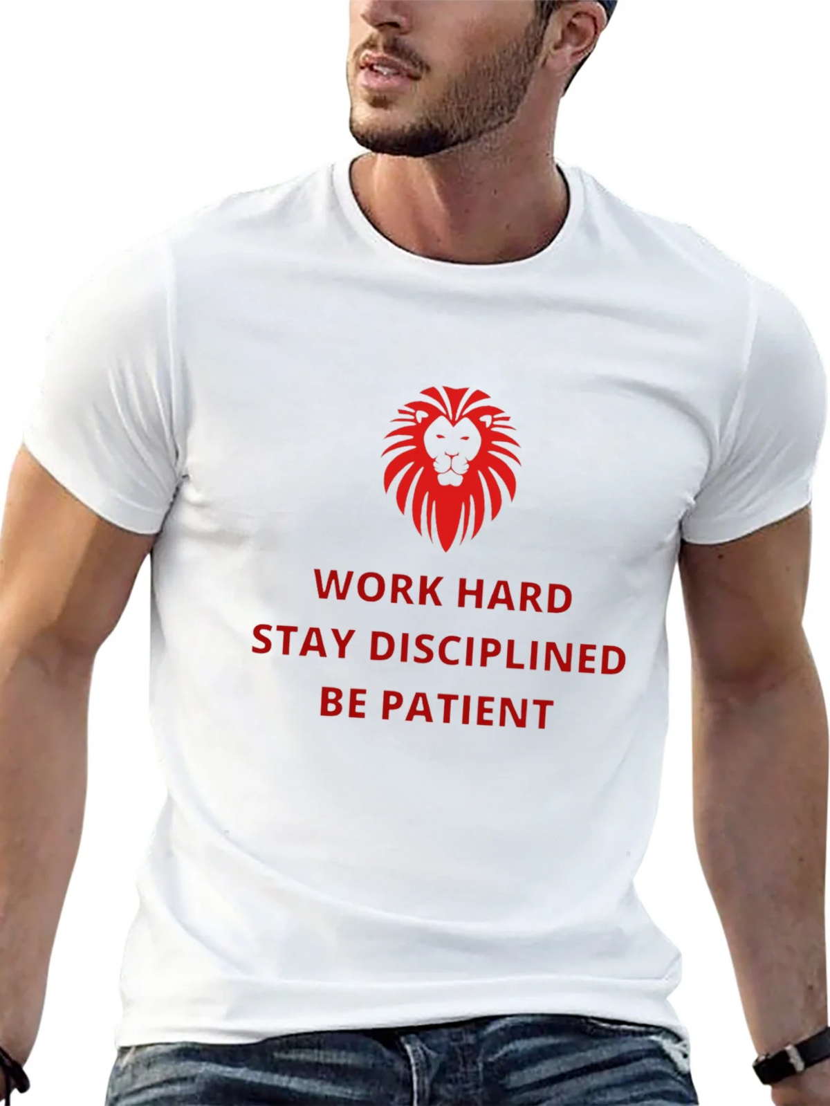 Motivational Lion Graphic Black T-Shirt product image 4