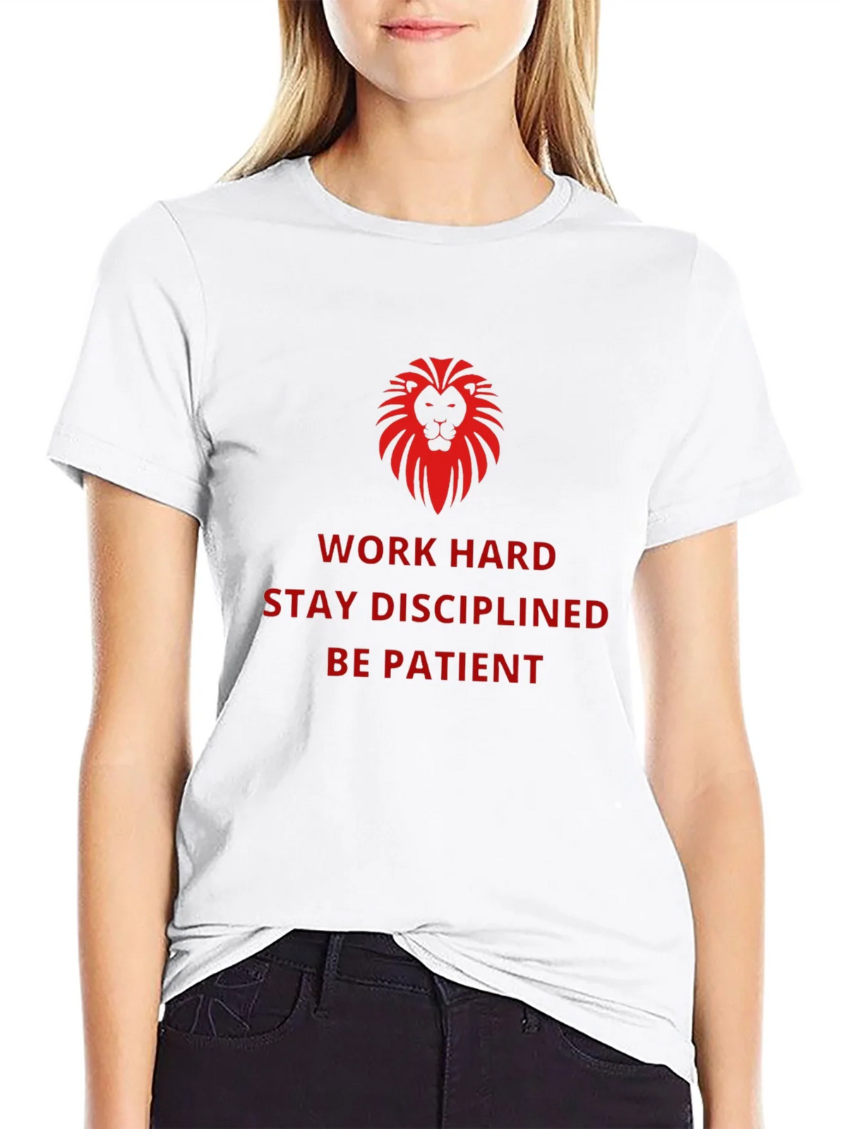 Motivational Lion Graphic Black T-Shirt product image 11