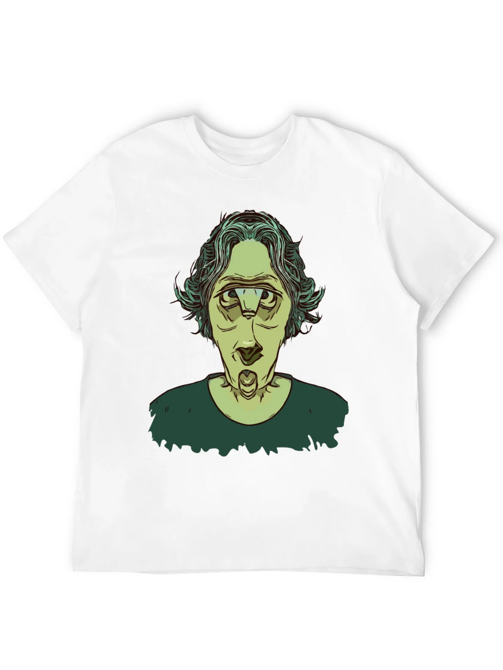 Unique Three-Eyed Character Black Graphic T-Shirt product image 1