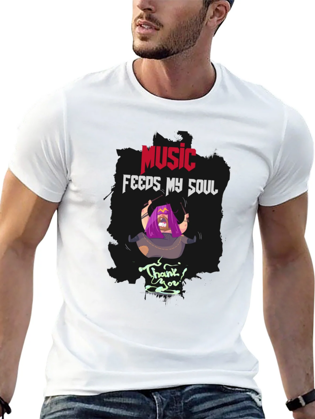 Music Feeds My Soul T-Shirt | Unique Graphic Tee product image 4