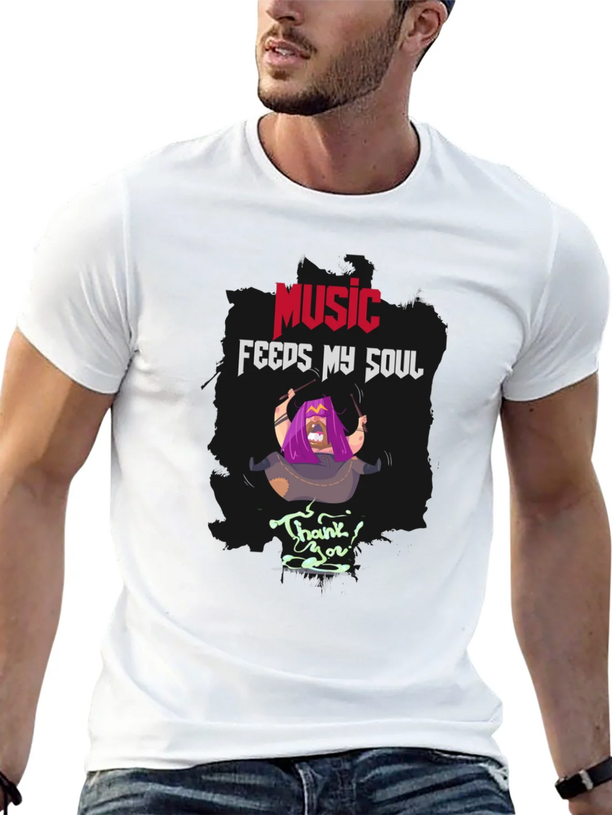 Music Feeds My Soul T-Shirt | Unique Graphic Tee product image 4