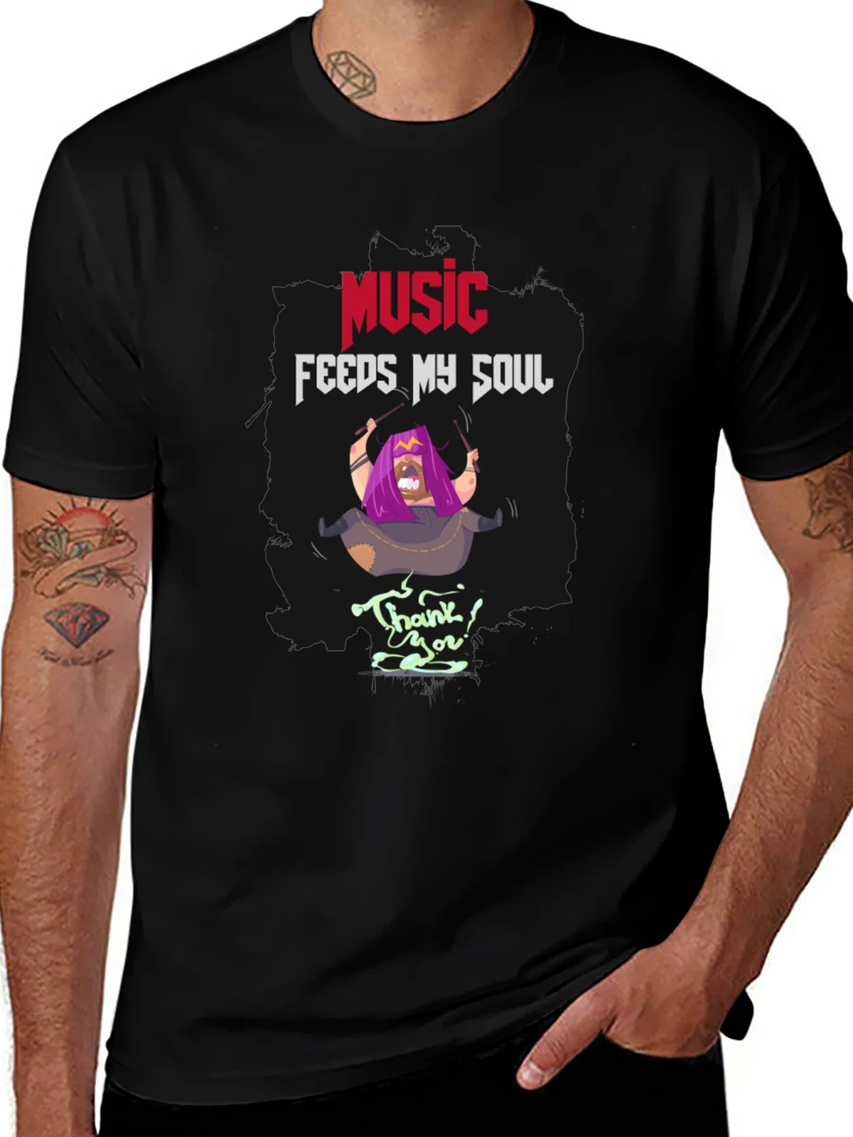 Music Feeds My Soul T-Shirt | Unique Graphic Tee product image 1