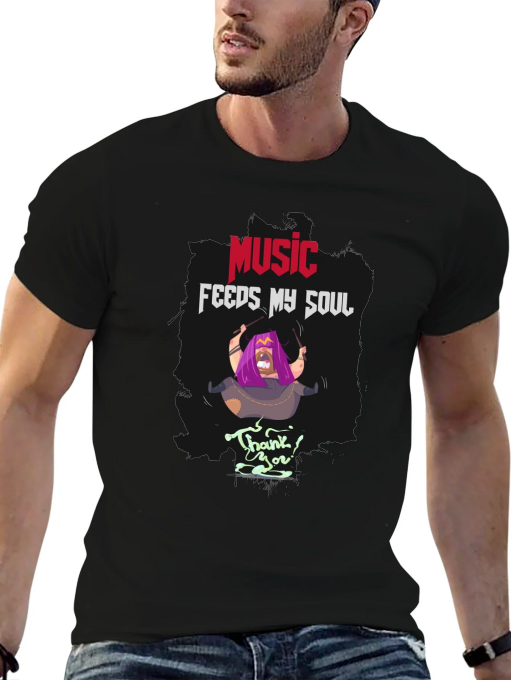 Music Feeds My Soul T-Shirt | Unique Graphic Tee product image 9