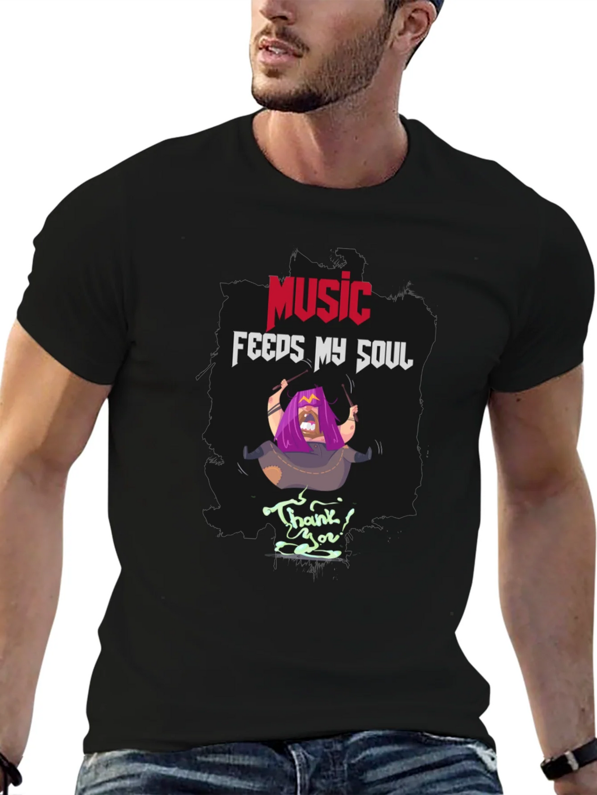 Music Feeds My Soul T-Shirt | Unique Graphic Tee product image 9
