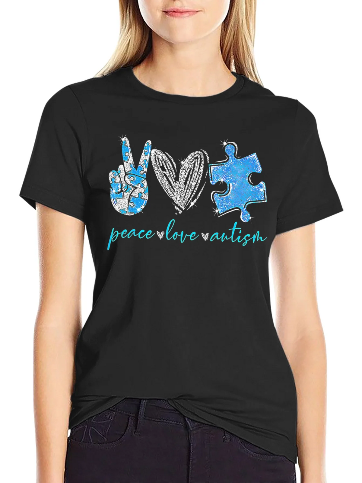 Peace Love Autism T-Shirt product image 5