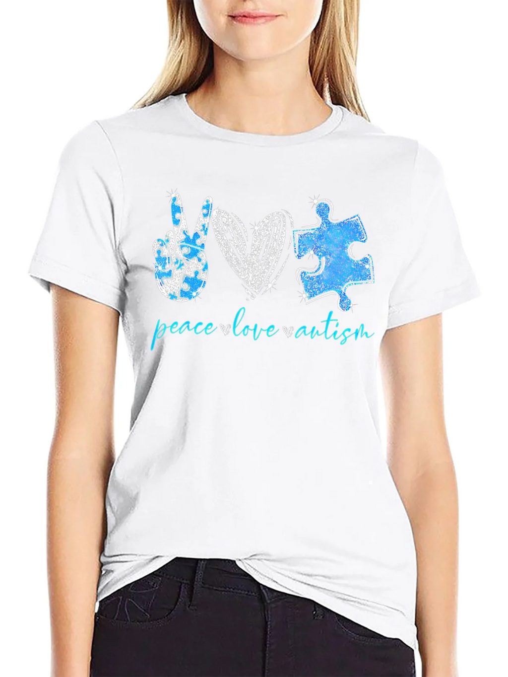 Peace Love Autism T-Shirt product image 11