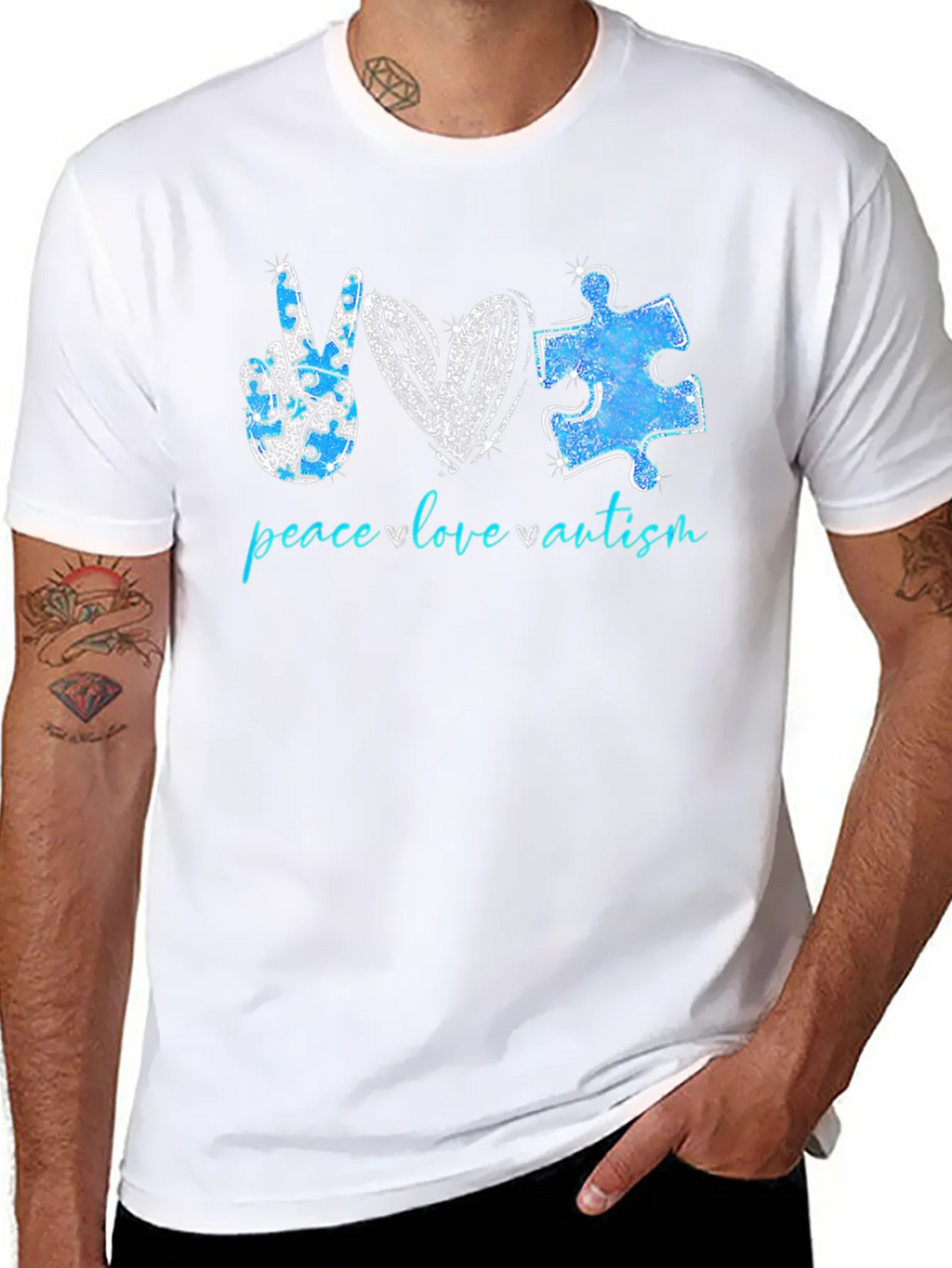 Peace Love Autism T-Shirt product image 10