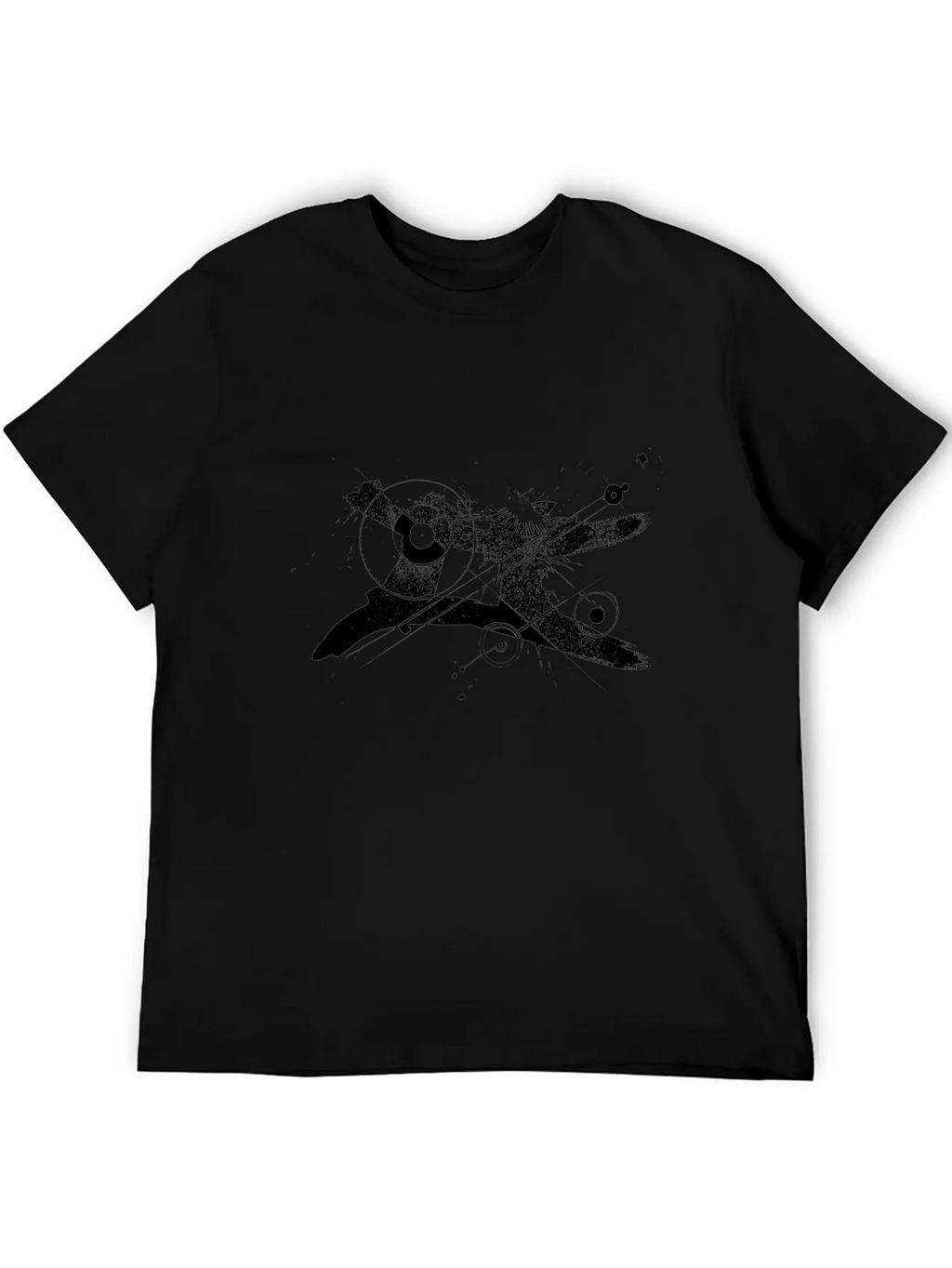 Mens Black Graphic Print Crew Neck Tee product image 8