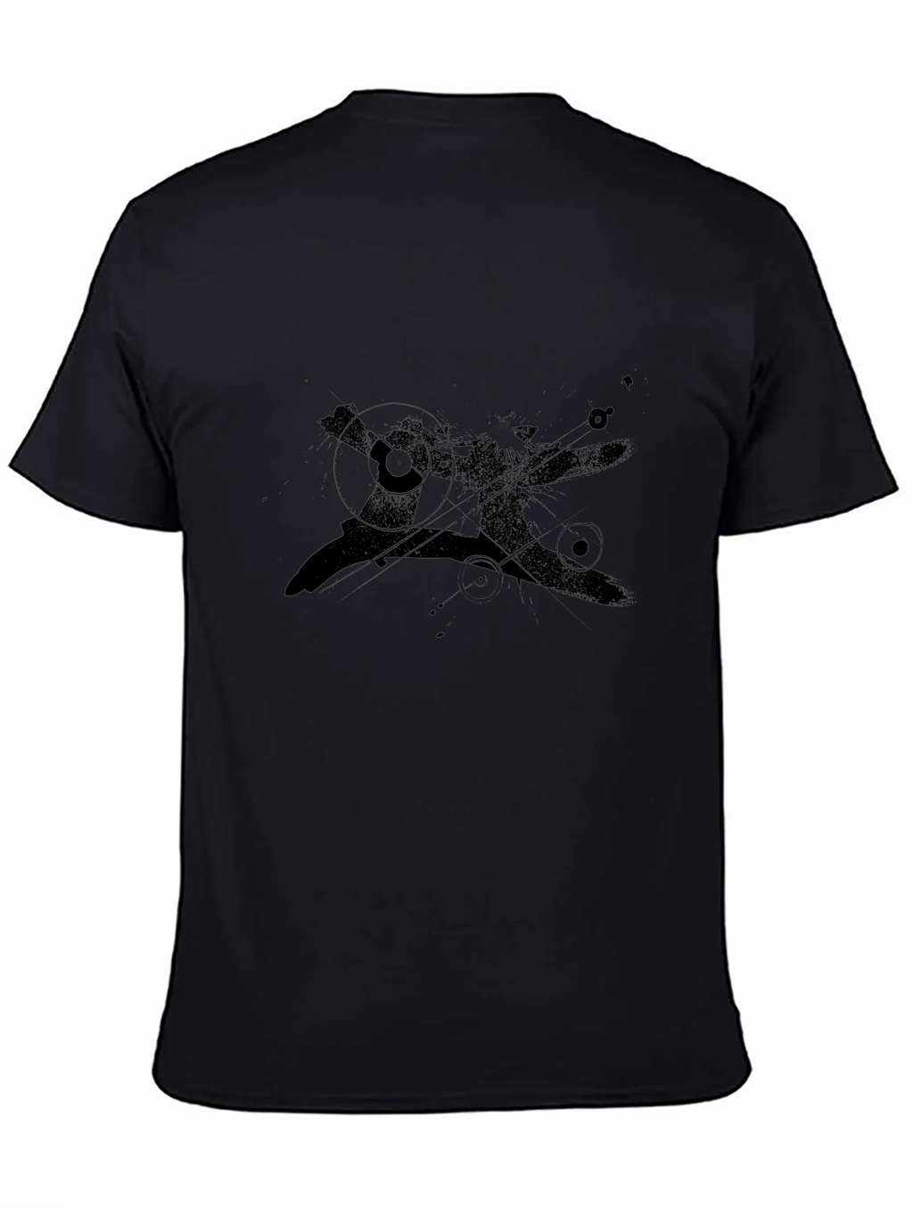 Mens Black Graphic Print Crew Neck Tee product image 7