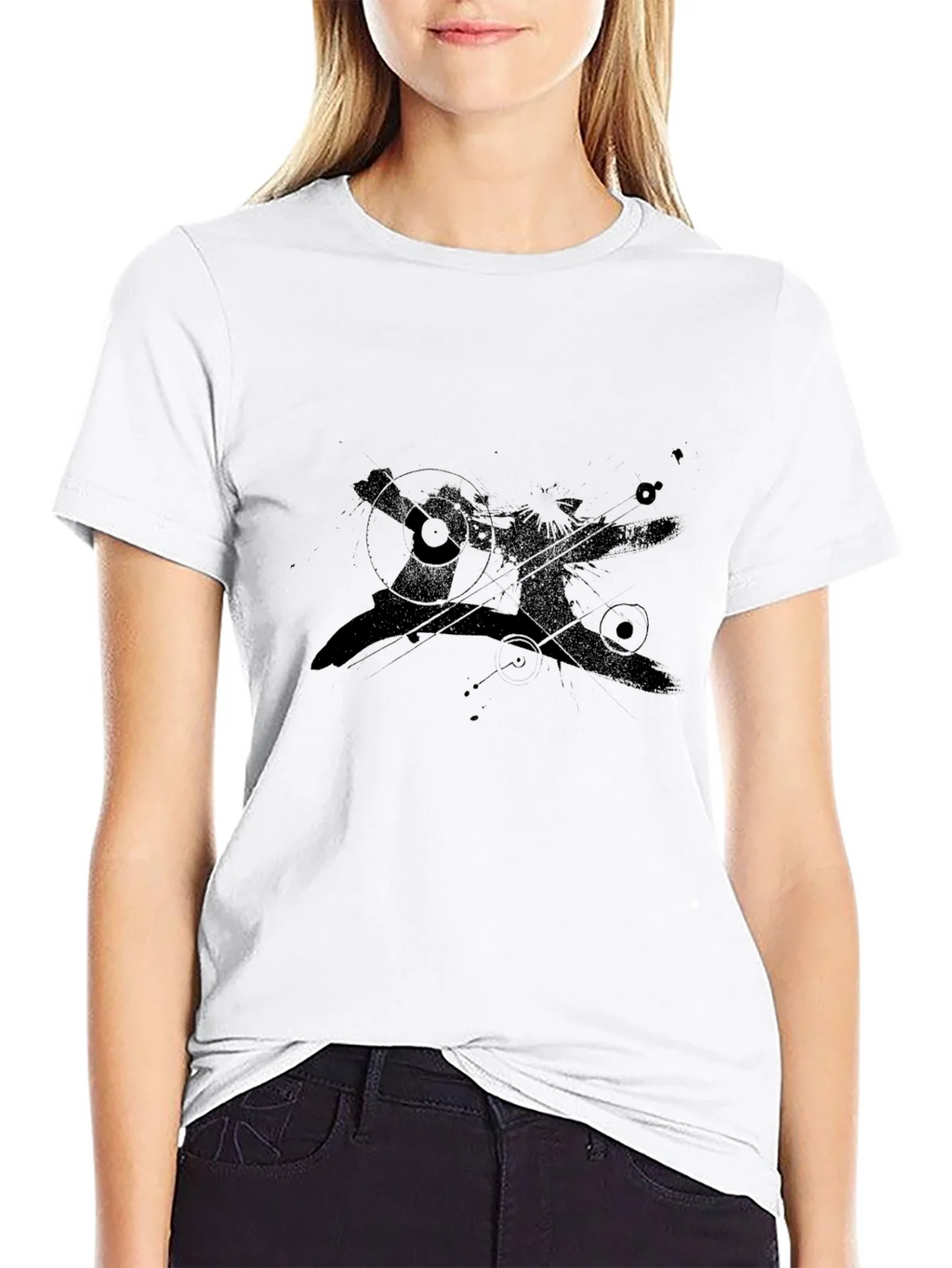Mens Black Graphic Print Crew Neck Tee product image 11