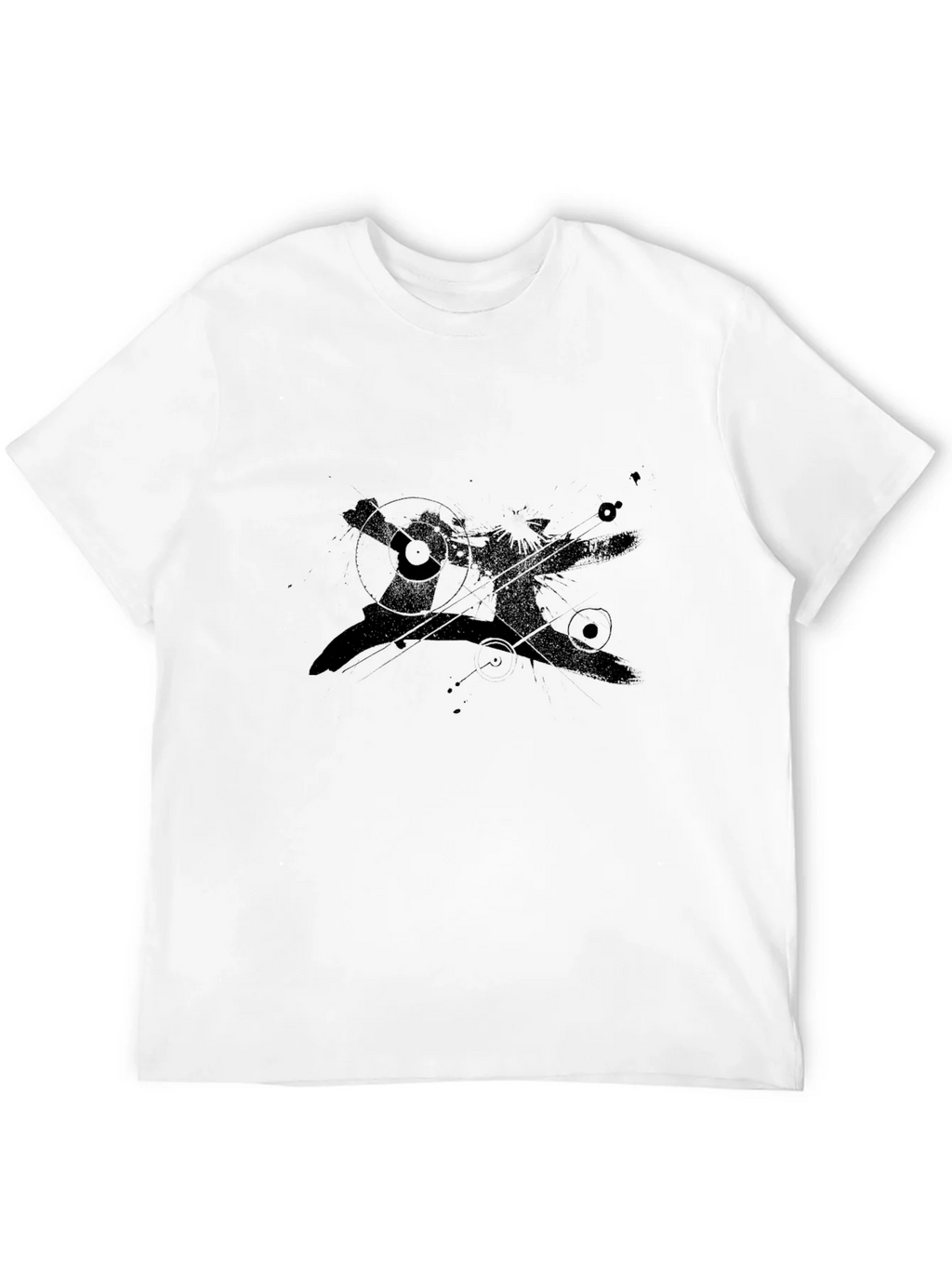 Mens Black Graphic Print Crew Neck Tee product image 3