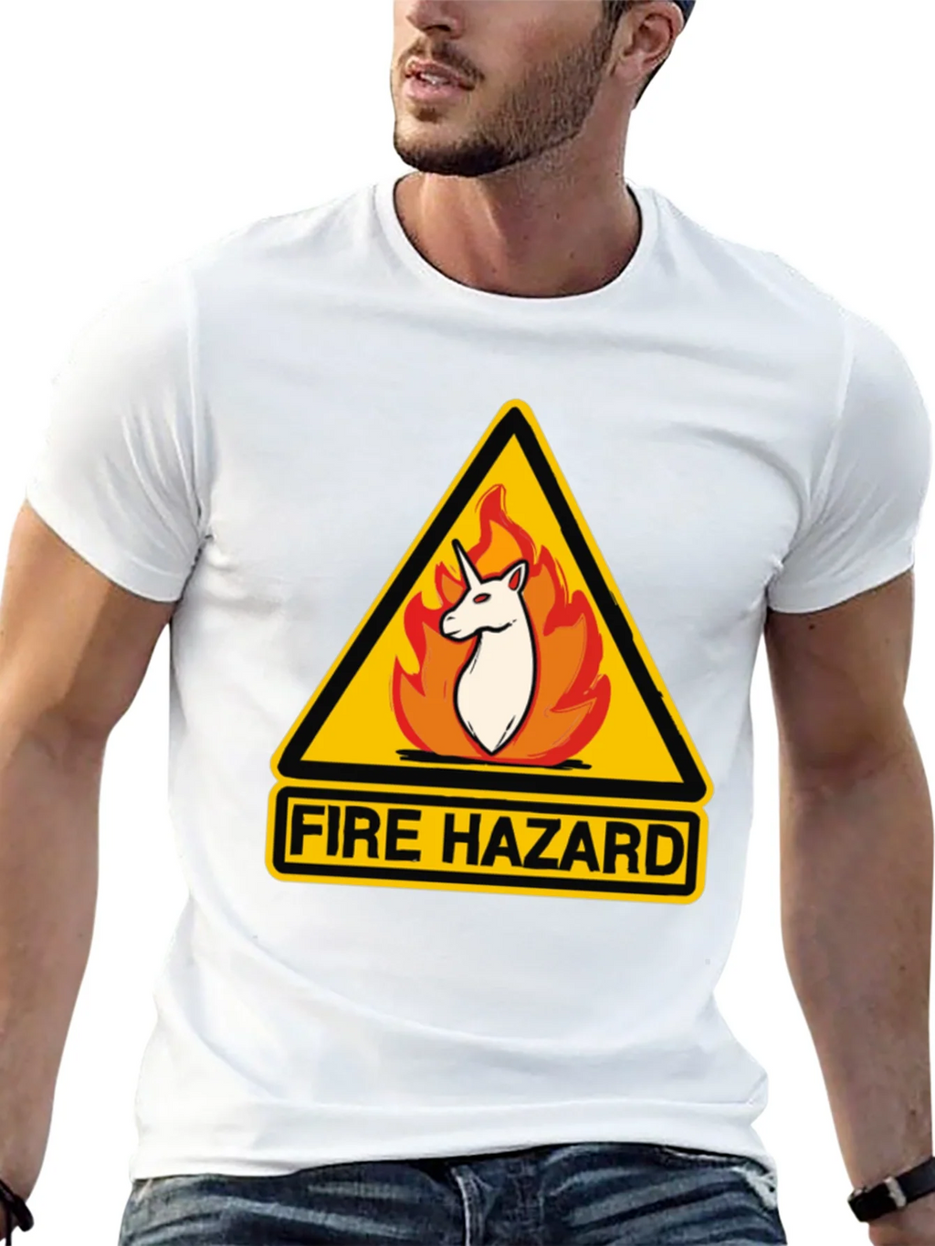 Fire Hazard Unicorn Graphic Tee - Black Cotton T-Shirt product image 4