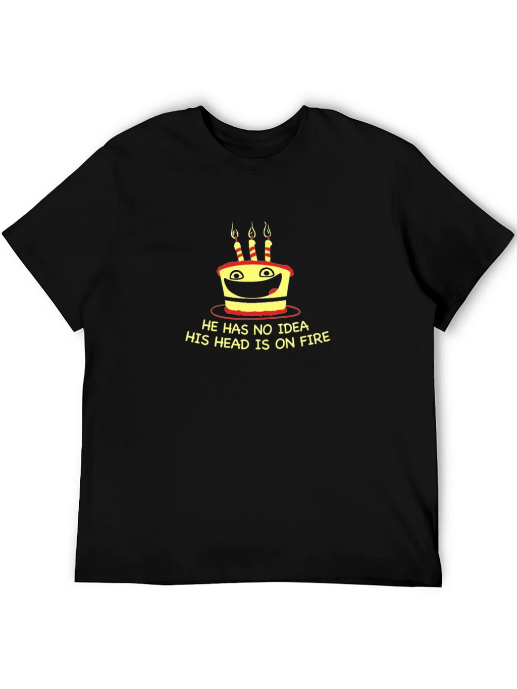 Funny Cake On Fire Graphic Tee - Black T-Shirt product image 7