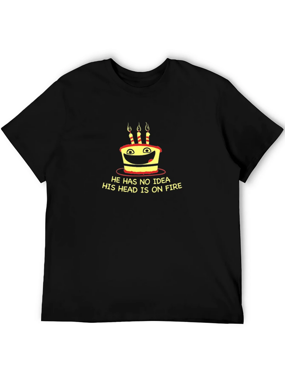 Funny Cake On Fire Graphic Tee - Black T-Shirt product image 7